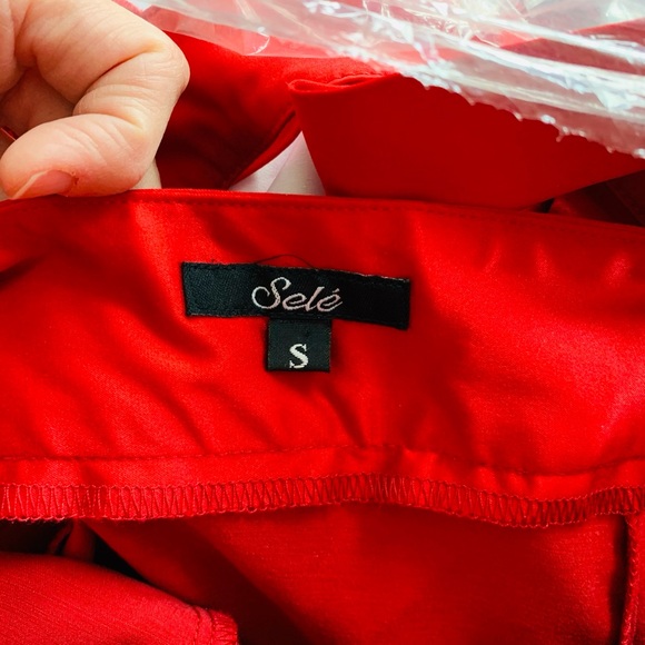 Chic Red Ruffle Dress - Picture 3 of 3